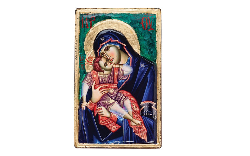 Icoană ortodoxă a Maicii Domnului pe lemn