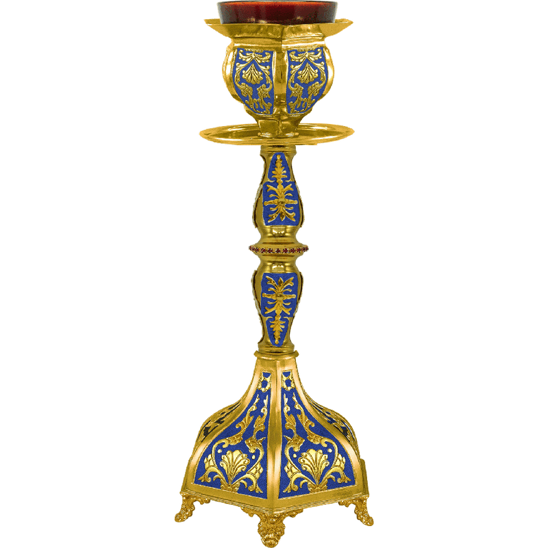 Candelă veșnică cu email și filigran — 18×18×40 cm