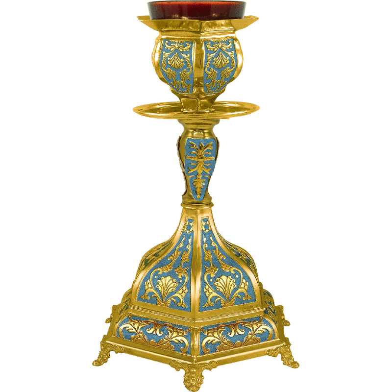 Անմար կանթեղ արծնե զարդանախշով — 21 × 21 × 36 cm