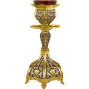Candelă veșnică cu email și filigran — 18 × 18 × 33 cm