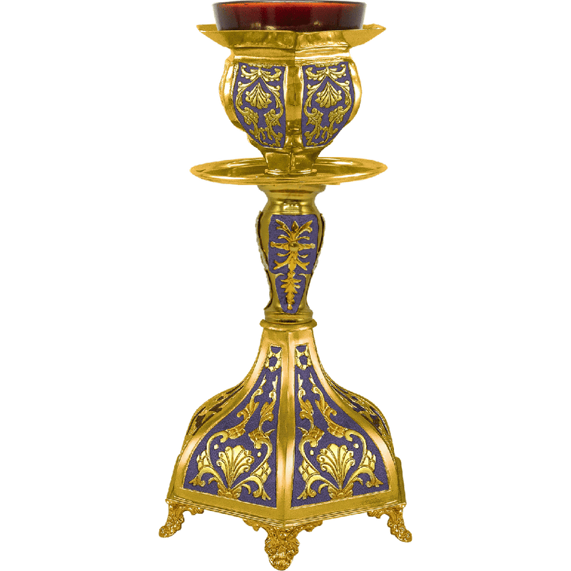 Candelă veșnică cu email și filigran — 15 × 15 × 31 cm