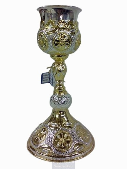Chalice Set, Gold-Plated Chalice Set, Enamel, ieraskevi.com, Agritelis Church Supplies
