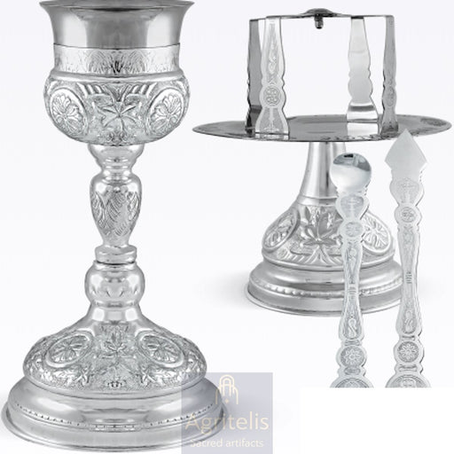 Chalice Set, Gold-Plated Chalice Set, Enamel, ieraskevi.com, Agritelis Church Supplies