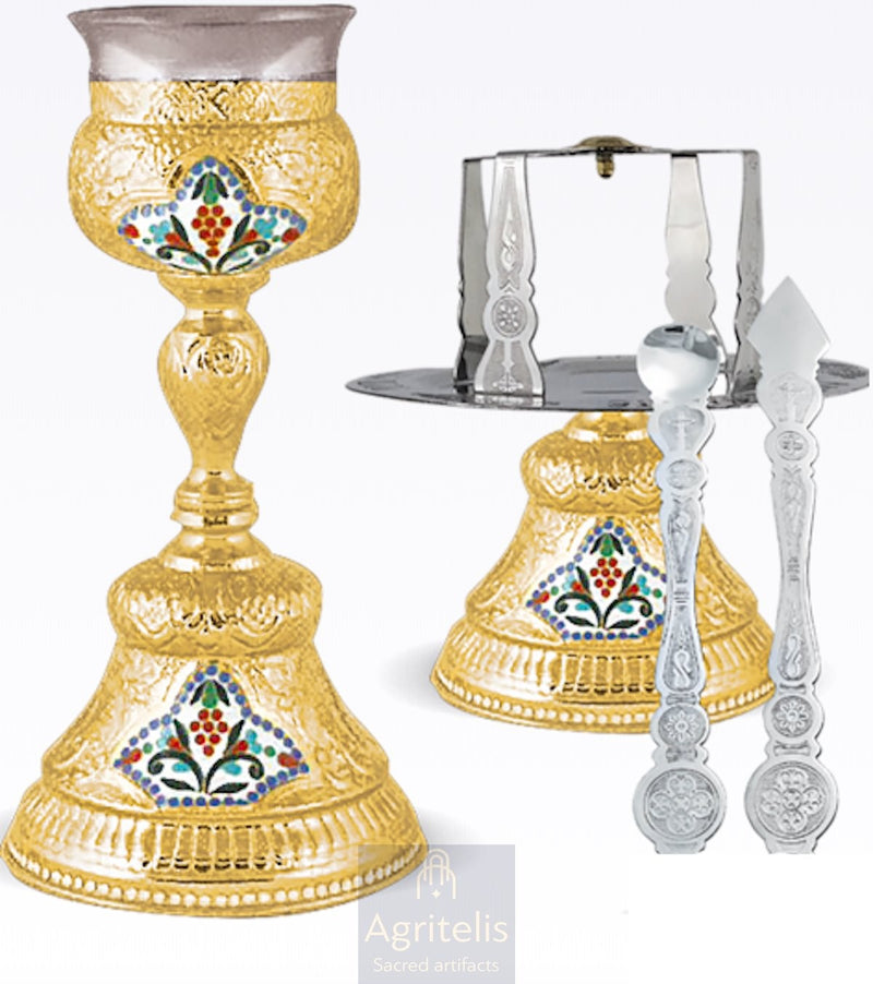 Հաղորդության սկիհ, ոսկեզօծ հաղորդության սկիհ, արծնապատ, ieraskevi.com, Αγριτέλης եկեղեցական պարագաներ