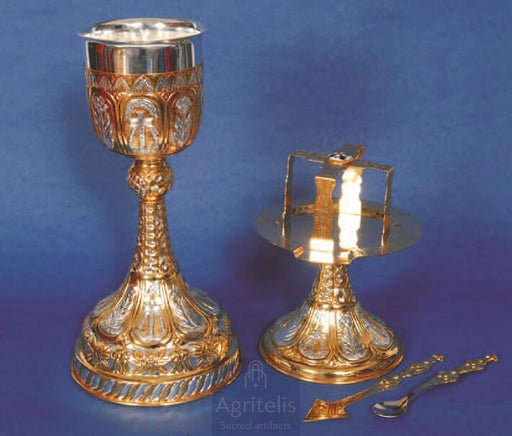 Chalice Set, Gold-Plated Chalice Set, Enamel, ieraskevi.com, Agritelis Church Supplies