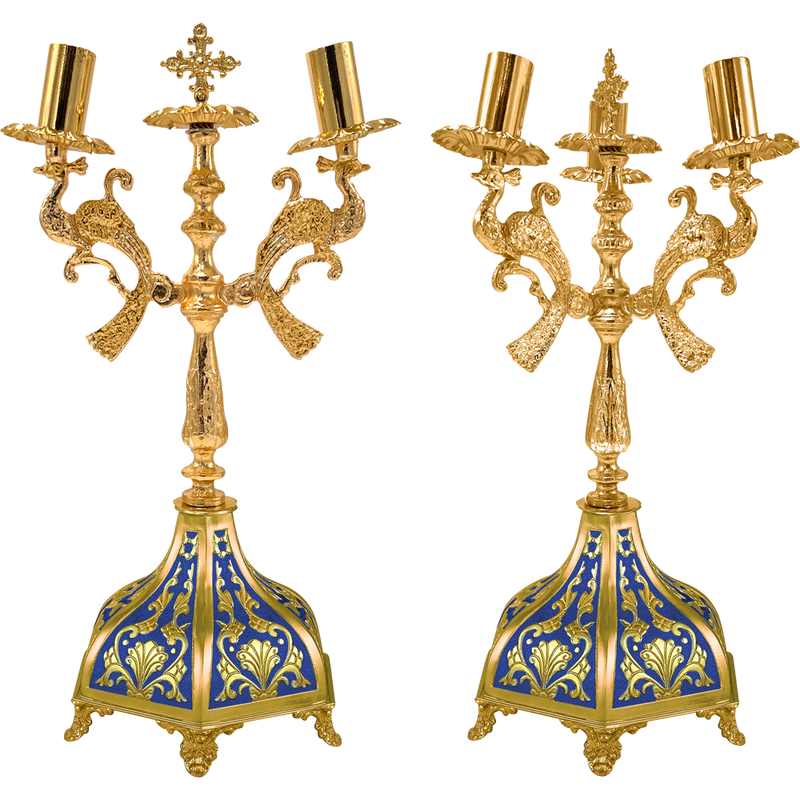 Dicher și tricher — culoare aurie și email — 15 × 15 × 35 cm