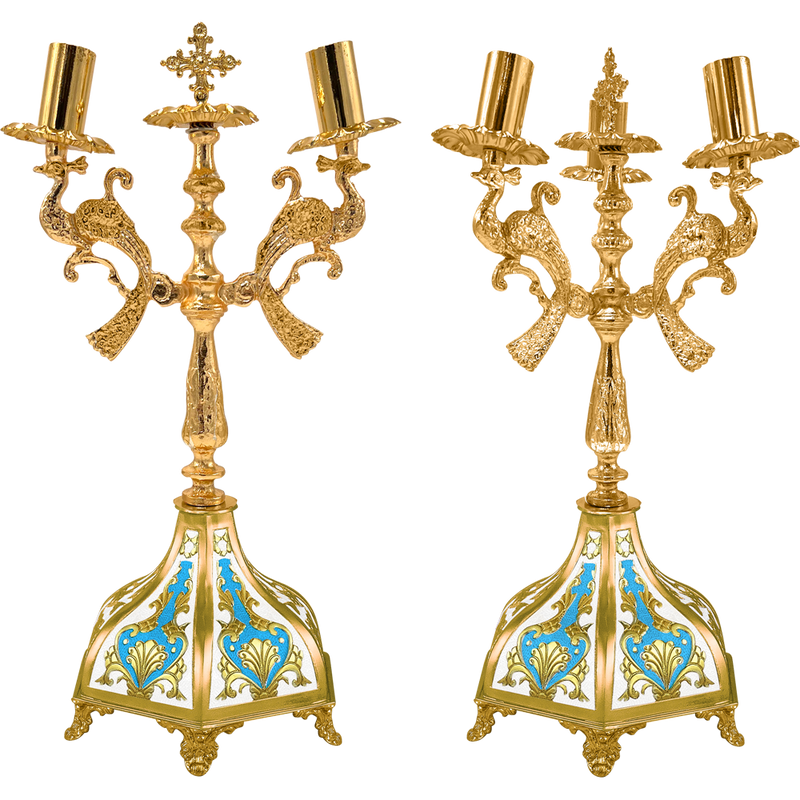 Dicher și tricher — culoare aurie și email — 15 × 15 × 35 cm