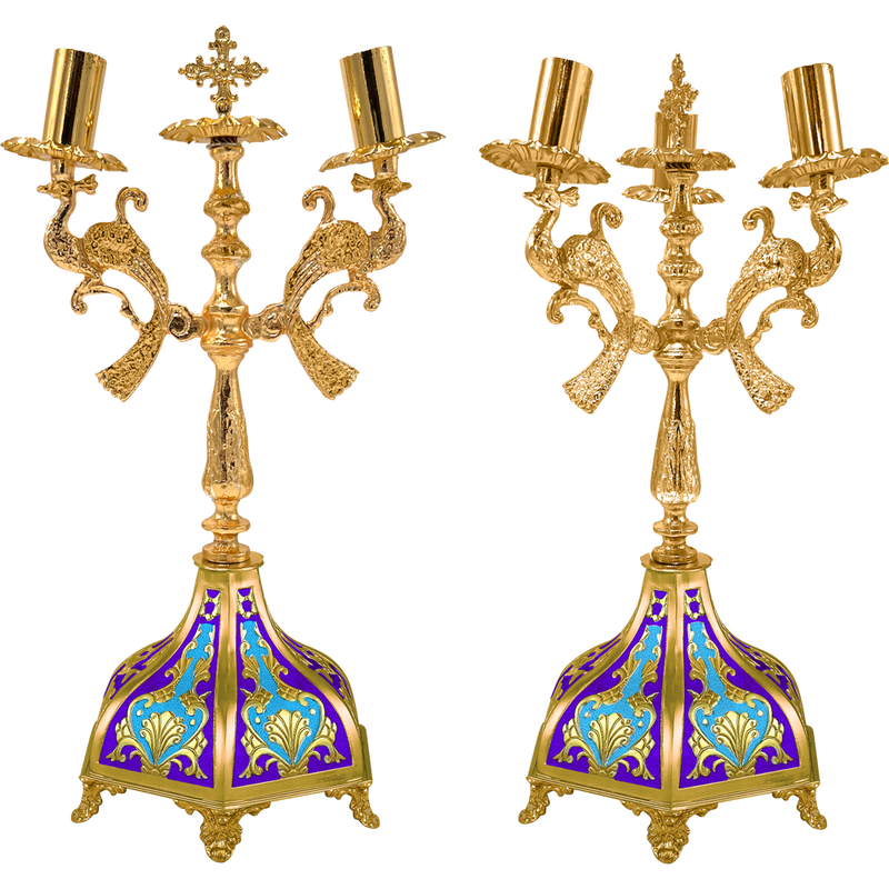Dicher și tricher — culoare aurie și email — 15 × 15 × 35 cm