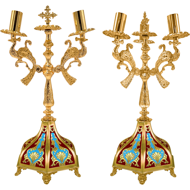 Dicher și tricher — culoare aurie și email — 15 × 15 × 35 cm