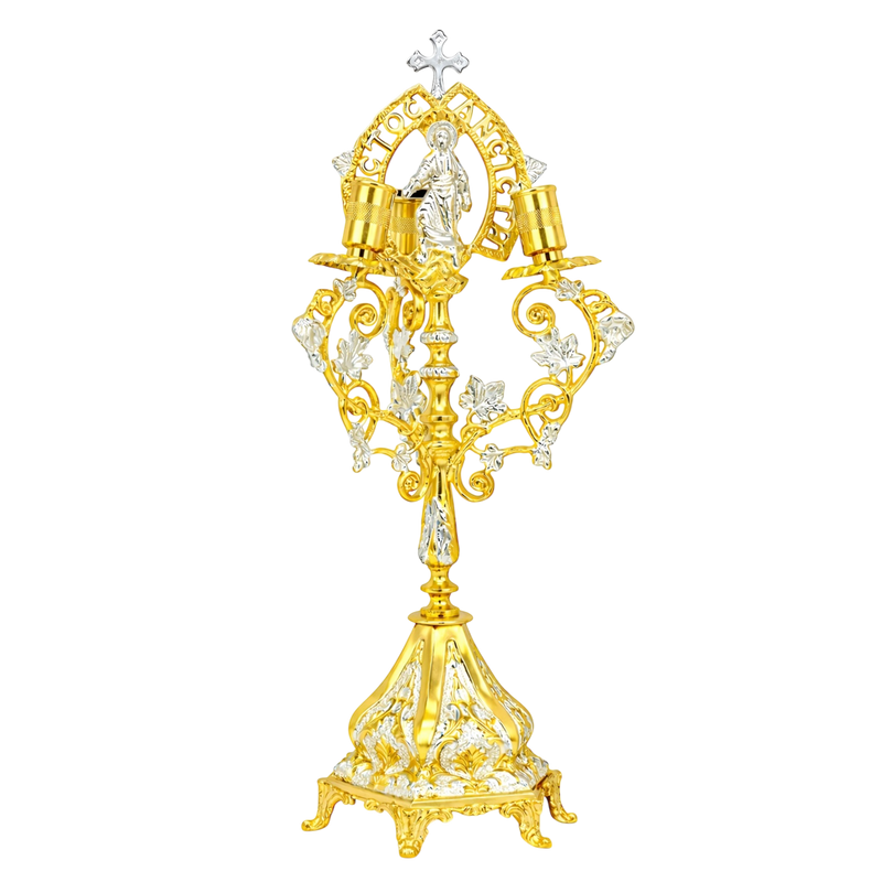 Եռաճյուղ մոմակալ Հարության երկգույն — 19 × 19 × 45 cm