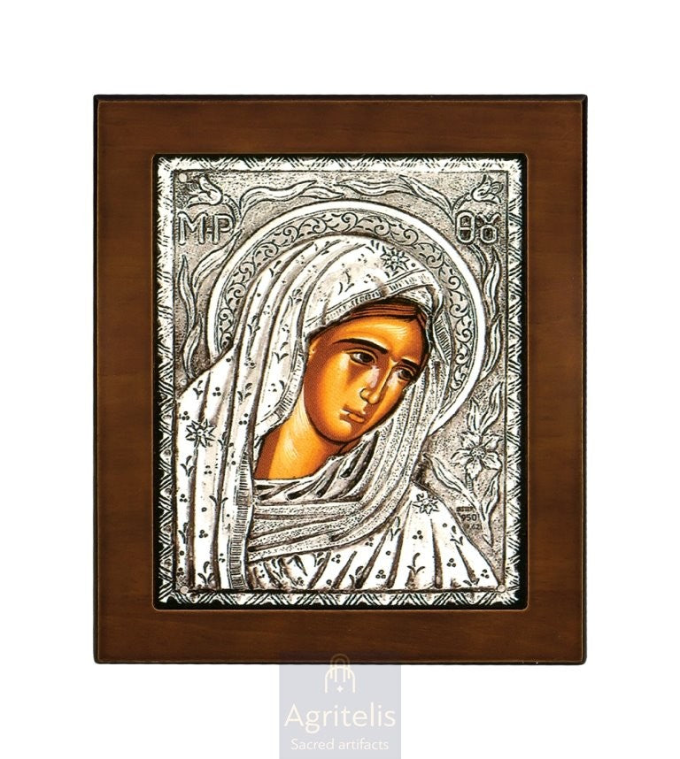 Серебряная икона, Αγριτέλης церковная, ieraskevi.com, ОТЧЕ НАШ С ПОЗОЛОТОЙ