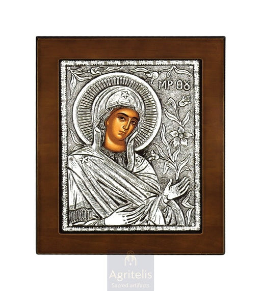 Silver Icon, Agritelis Church Supplies, ieraskevi.com, Theotokos in Prayer