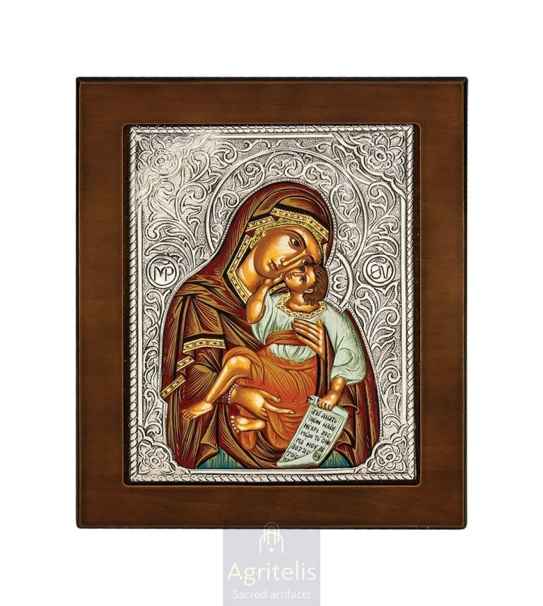 Silver Icon, Agritelis Church Supplies, ieraskevi.com, Theotokos in Prayer