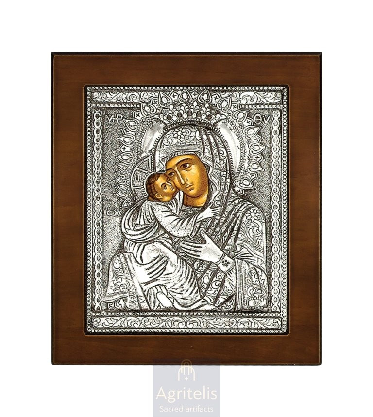 Silver Icon, Agritelis Church Supplies, ieraskevi.com, Theotokos in Prayer