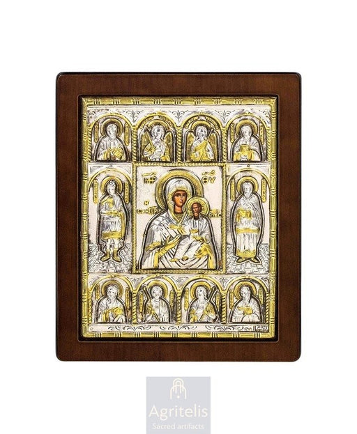 Silver Icon, Agritelis Church Supplies, ieraskevi.com, Theotokos Hodegetria — 23 x 17cm