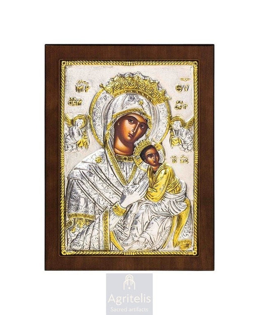 Silver Icon, Agritelis Church Supplies, ieraskevi.com, The Expectant Theotokos — 23 x 17cm