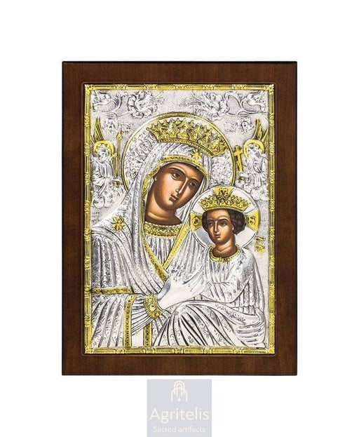 Silver Icon, Agritelis Church Supplies, ieraskevi.com, The Expectant Theotokos — 23 x 17cm