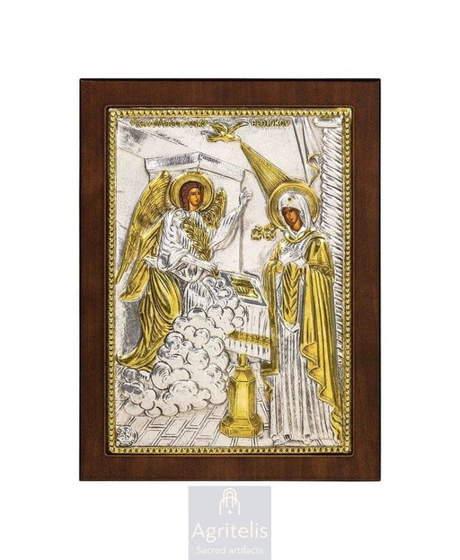 Silver Icon, Agritelis Church Supplies, ieraskevi.com, The Expectant Theotokos — 23 x 17cm