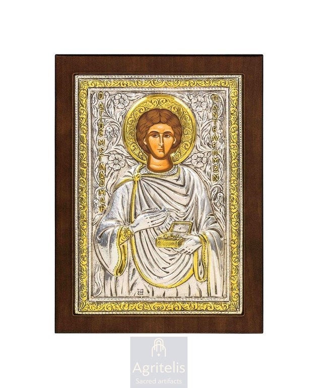 Icoană din argint, Agritelis Church Supplies, ieraskevi.com, Maica Domnului însărcinată — 23 x 17 cm
