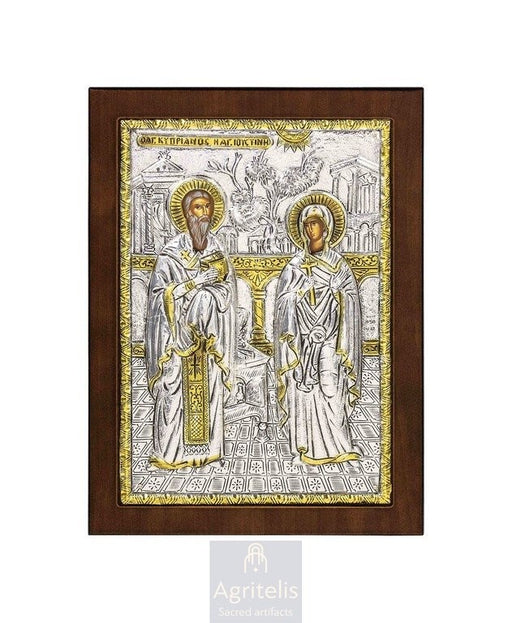 Silver Icon, Agritelis Church Supplies, ieraskevi.com, The Expectant Theotokos — 23 x 17cm