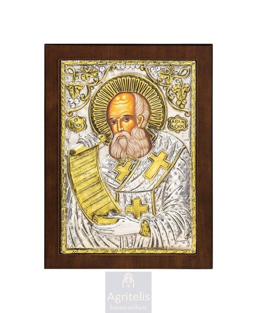 Silver Icon, Agritelis Church Supplies, ieraskevi.com, The Expectant Theotokos — 23 x 17cm