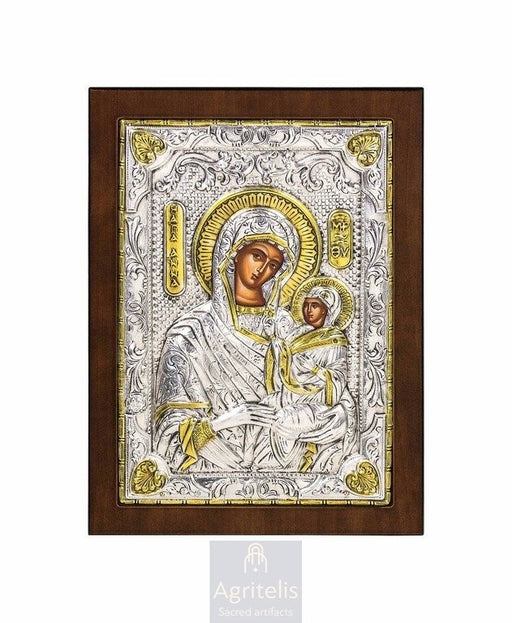 Silver Icon, Agritelis Church Supplies, ieraskevi.com, The Expectant Theotokos — 23 x 17cm