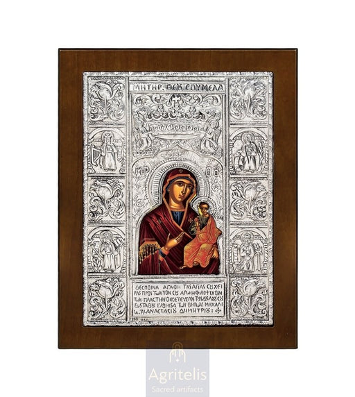 Silver Icon, Agritelis Church Supplies, ieraskevi.com, The Expectant Theotokos — 23 x 17cm