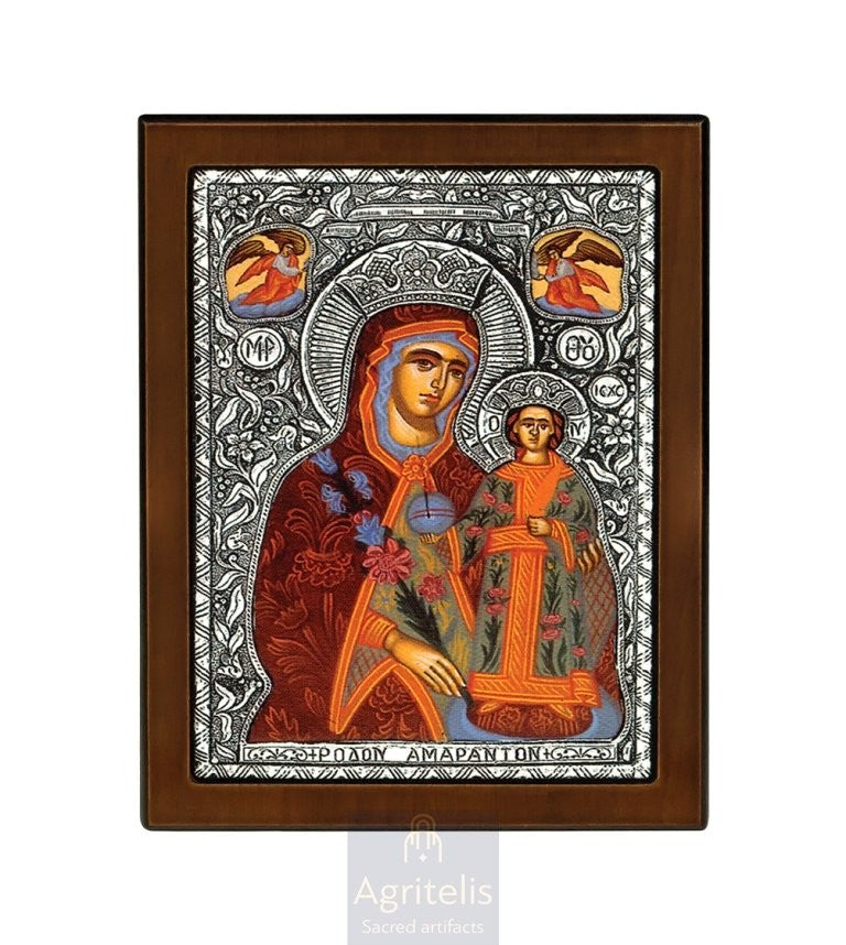 Серебряная икона, Αγριτέλης церковная, ieraskevi.com, БОГОРОДИЦА БЕРЕМЕННАЯ    23 x 17cm