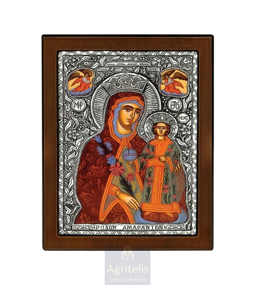 Silver Icon, Agritelis Church Supplies, ieraskevi.com, The Expectant Theotokos — 23 x 17cm