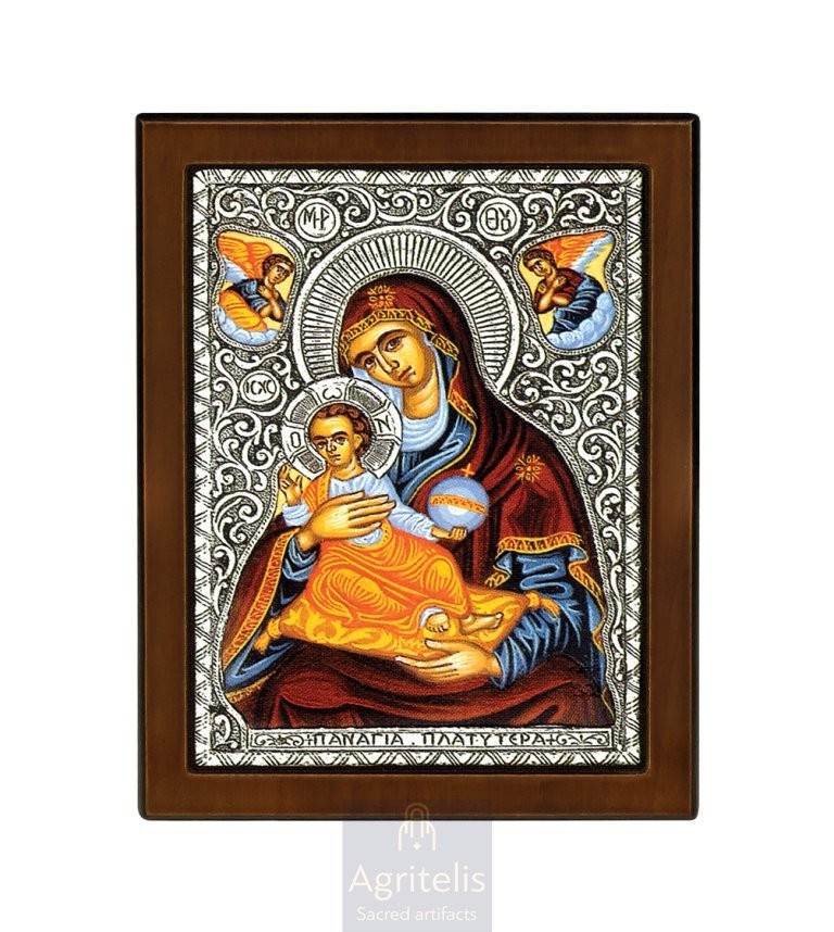 Серебряная икона, Αγριτέλης церковная, ieraskevi.com, БОГОРОДИЦА БЕРЕМЕННАЯ    23 x 17cm