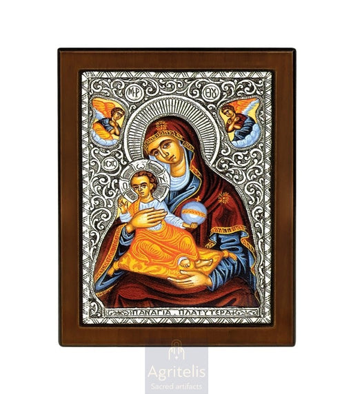 Silver Icon, Agritelis Church Supplies, ieraskevi.com, The Expectant Theotokos — 23 x 17cm