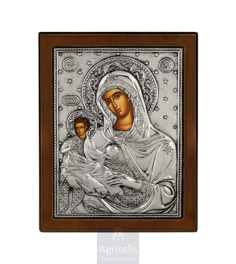 Серебряная икона, Αγριτέλης церковная, ieraskevi.com, БОГОРОДИЦА БЕРЕМЕННАЯ    23 x 17cm