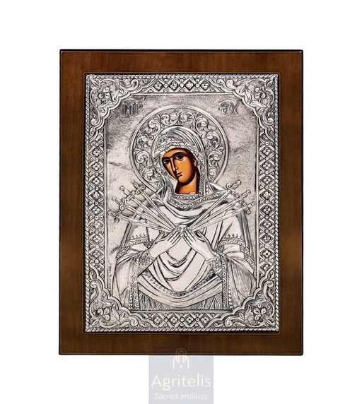 Silver Icon, Agritelis Church Supplies, ieraskevi.com, The Expectant Theotokos — 23 x 17cm
