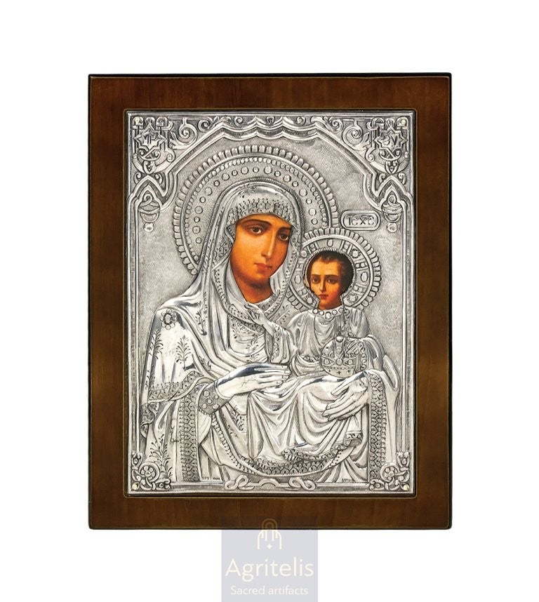 Сребрна икона, Αγριτέλης Црквене ствари, ieraskevi.com, ПРЕСВЕТА БОГОРОДИЦА ТРУДНА    23 x 17cm