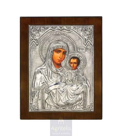 Silver Icon, Agritelis Church Supplies, ieraskevi.com, The Expectant Theotokos — 23 x 17cm
