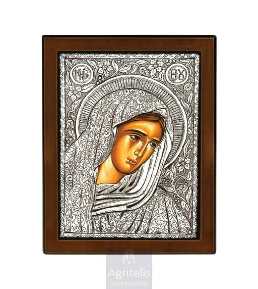 Silver Icon, Agritelis Church Supplies, ieraskevi.com, The Expectant Theotokos — 23 x 17cm