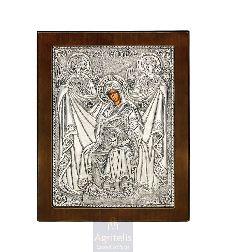 Серебряная икона, Αγριτέλης церковная, ieraskevi.com, БОГОРОДИЦА БЕРЕМЕННАЯ    23 x 17cm