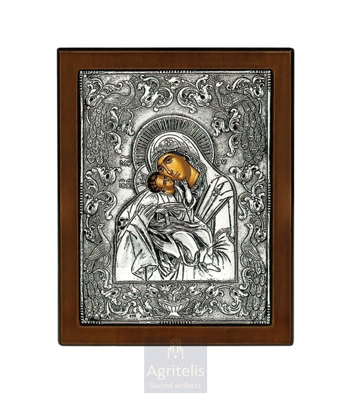 Silver Icon, Agritelis Church Supplies, ieraskevi.com, The Expectant Theotokos — 23 x 17cm