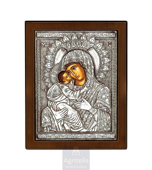 Silver Icon, Agritelis Church Supplies, ieraskevi.com, The Expectant Theotokos — 23 x 17cm