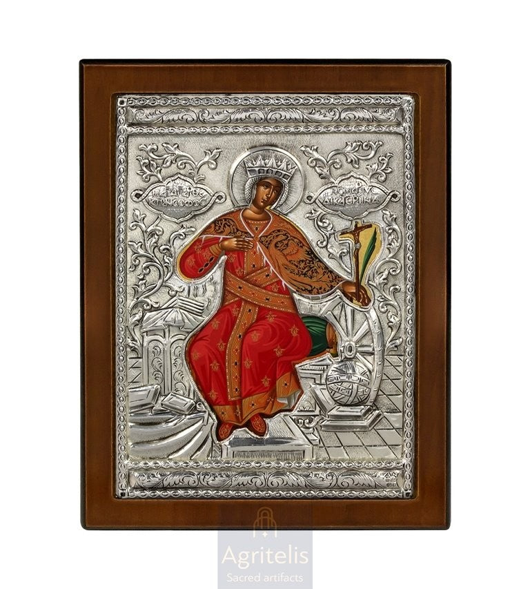 Серебряная икона, Αγριτέλης церковная, ieraskevi.com, БОГОРОДИЦА БЕРЕМЕННАЯ    23 x 17cm