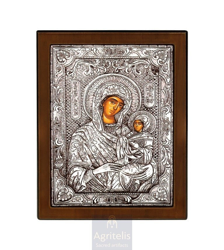 Сребрна икона, Αγριτέλης Црквене ствари, ieraskevi.com, ПРЕСВЕТА БОГОРОДИЦА ТРУДНА    23 x 17cm