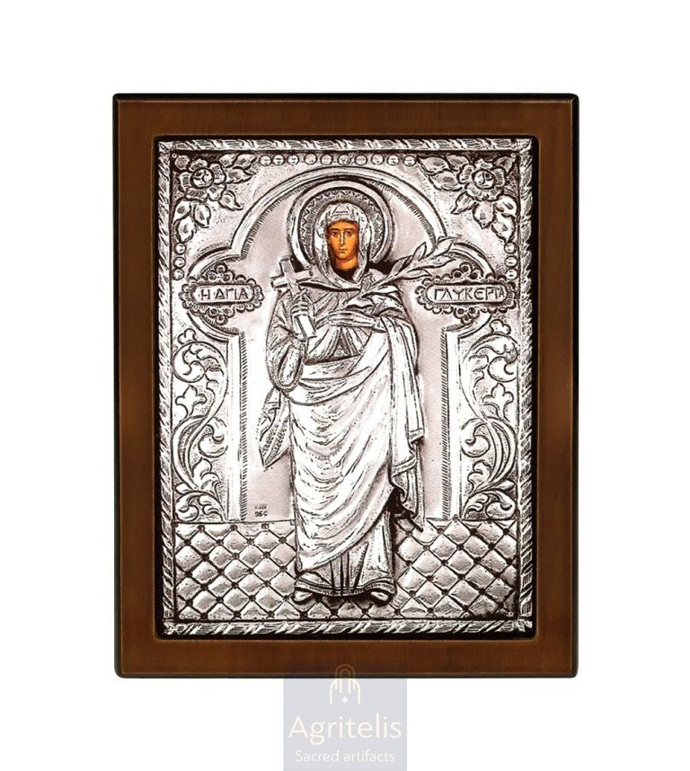 Icoană din argint, Agritelis Church Supplies, ieraskevi.com, Maica Domnului însărcinată — 23 x 17 cm