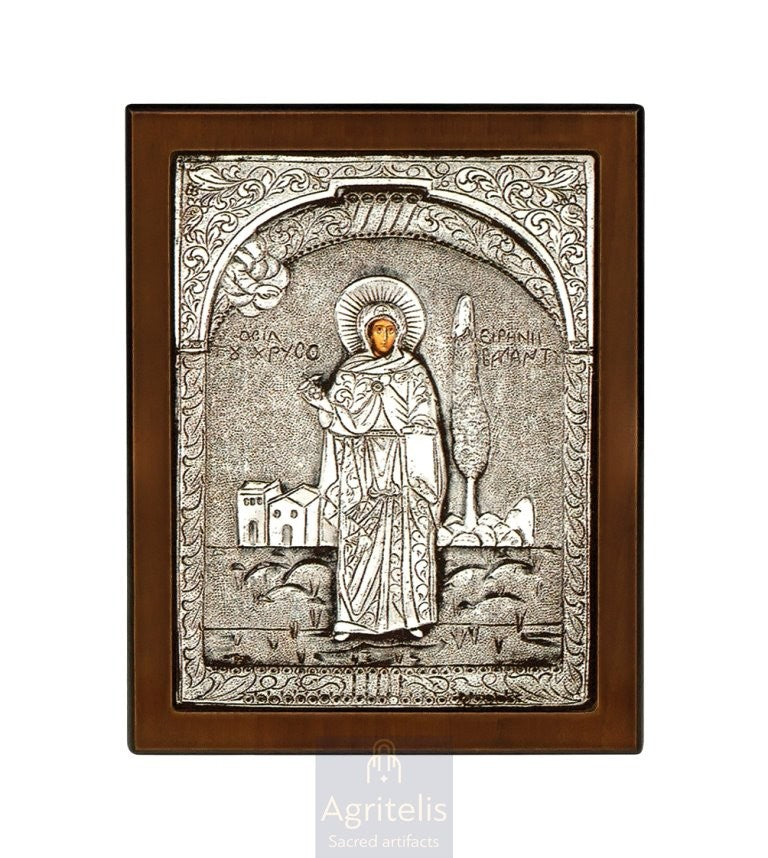 Silver Icon, Agritelis Church Supplies, ieraskevi.com, The Expectant Theotokos — 23 x 17cm