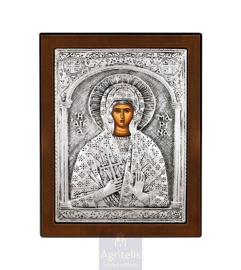 Серебряная икона, Αγριτέλης церковная, ieraskevi.com, БОГОРОДИЦА БЕРЕМЕННАЯ    23 x 17cm