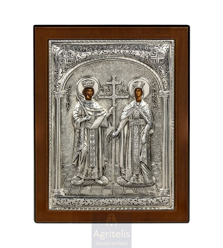 Silver Icon, Agritelis Church Supplies, ieraskevi.com, The Expectant Theotokos — 23 x 17cm
