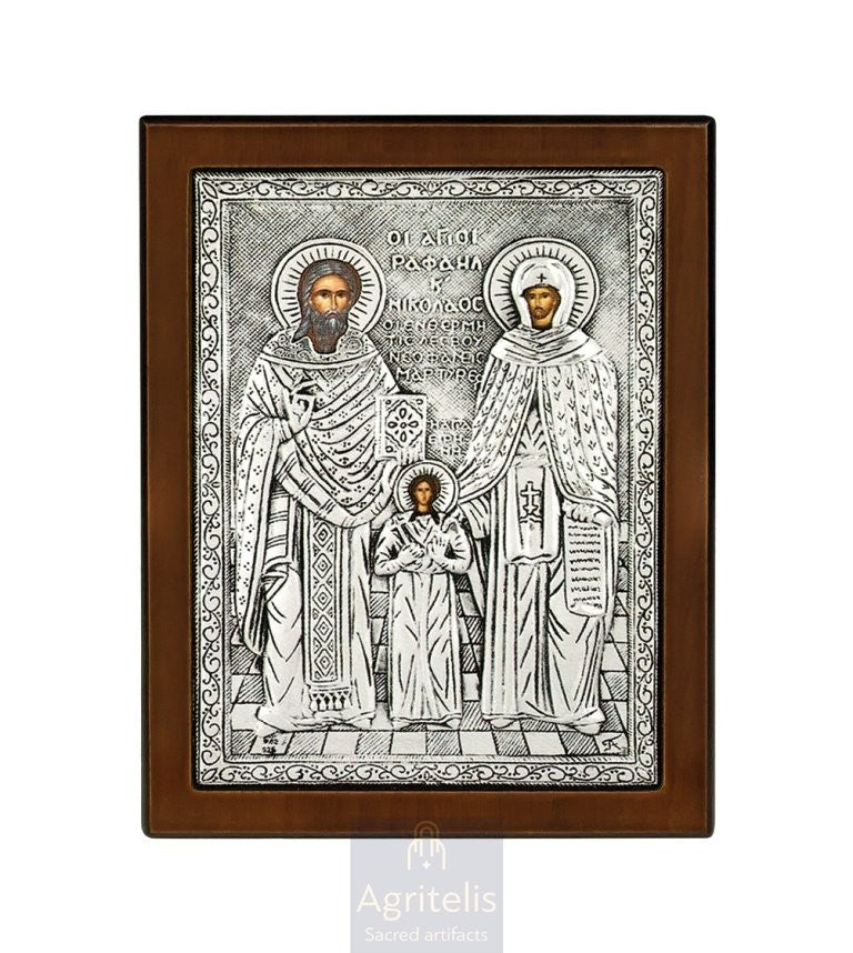 Icoană din argint, Agritelis Church Supplies, ieraskevi.com, Maica Domnului însărcinată — 23 x 17 cm