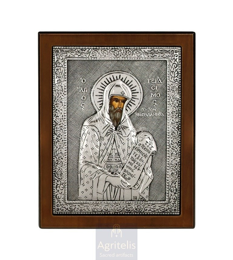 Icoană din argint, Agritelis Church Supplies, ieraskevi.com, Maica Domnului însărcinată — 23 x 17 cm