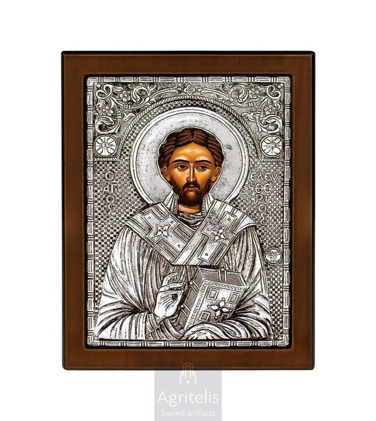 Ασημένια Εικόνα, Αγριτέλης Εκκλησιαστικά, ieraskevi.com, ΠΑΝΑΓΙΑ ΕΓΚΥΜΟΝΟΥΣΑ    23 x 17cm