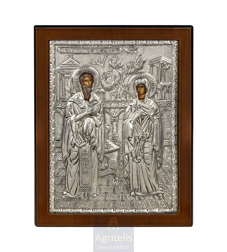 Icoană din argint, Agritelis Church Supplies, ieraskevi.com, Maica Domnului însărcinată — 23 x 17 cm