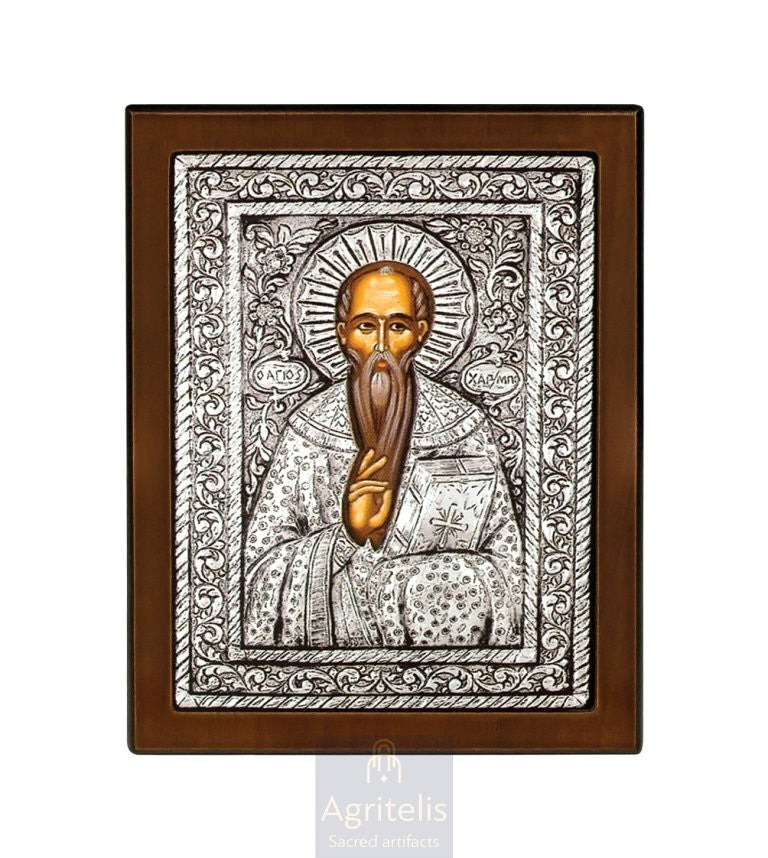 Ασημένια Εικόνα, Αγριτέλης Εκκλησιαστικά, ieraskevi.com, ΠΑΝΑΓΙΑ ΕΓΚΥΜΟΝΟΥΣΑ    23 x 17cm